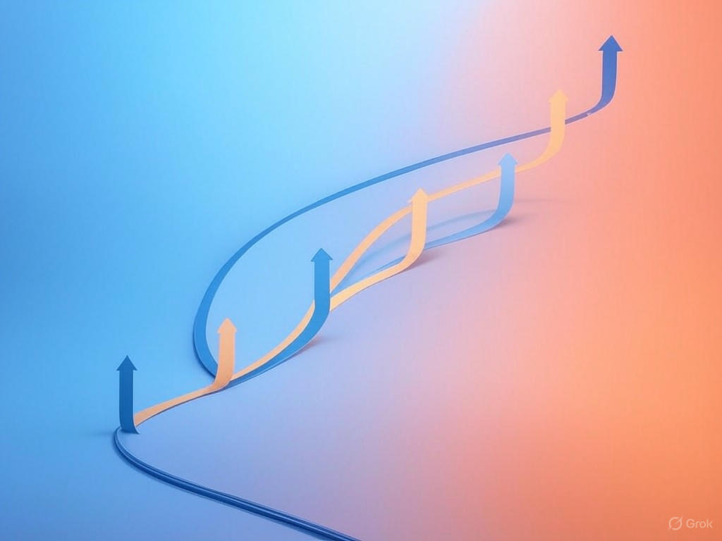 Illustration of a career path with milestones